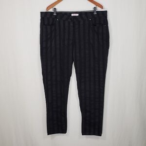 Simply Be Black Grey Striped Pants Women's Size 18